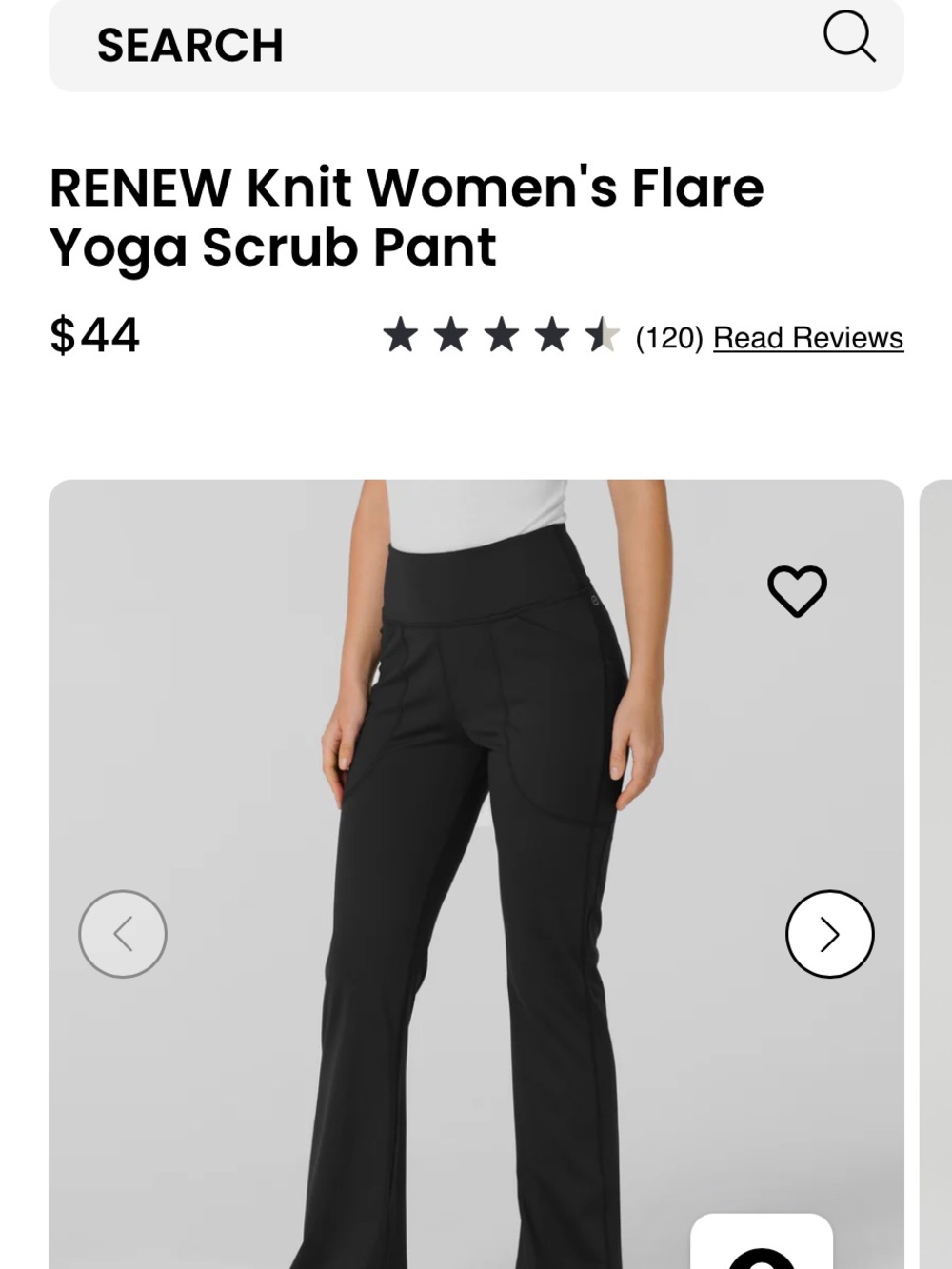 Wink Black Women's Boot Cut Flare Scrub Pants